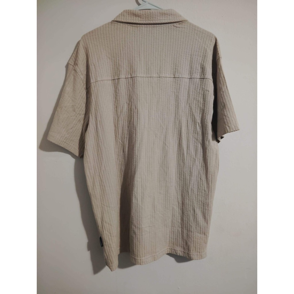 Ben Sherman Men's Textured Short Sleeve Camp Collar Shirt Beige NWT Size Large - Picture 4 of 4